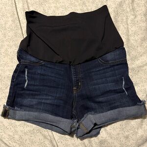 Just Black Denim Maternity Shorts
